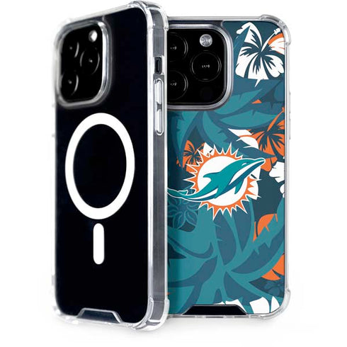 NFL Miami Dolphins Tropical Print iPhone 15 Pro MagSafe Case